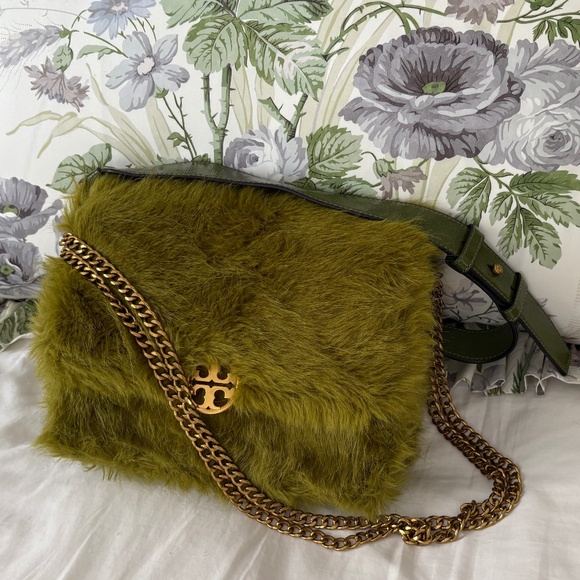 Tory Burch Handbags - VINTAGE RARE Faux Fur Tory Burch Convertible Crossbody